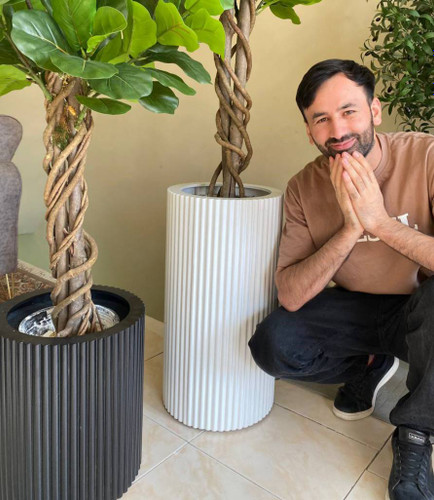 گلدان ام دی اف راه راه