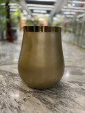 گلدان فایبرگلاس مدل گلابی لبه طلایی و نقره ای